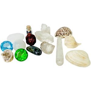 Crystal Shells Buddha Paperweight Diamond Bling Decoration Chakra Minerals lot